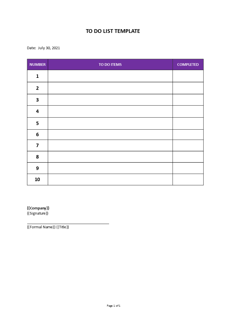 to do list template Main Image to do list template
