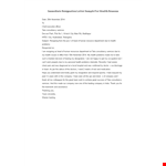 Resignation Letter Immediate Effect Health Reason example document template 