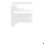 Resignation Letter Immediate Effect Health Reason example document template