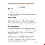 Employee Warning Letter - Written Disciplinary Action for Performance example document template