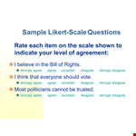Sample Likert Scale Questions example document template 