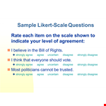 Sample Likert Scale Questions example document template