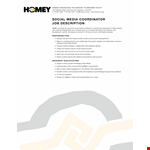 Social Media Coordinator Job Description example document template