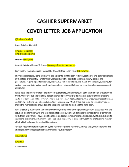 Application Cashier Job In Supermarket