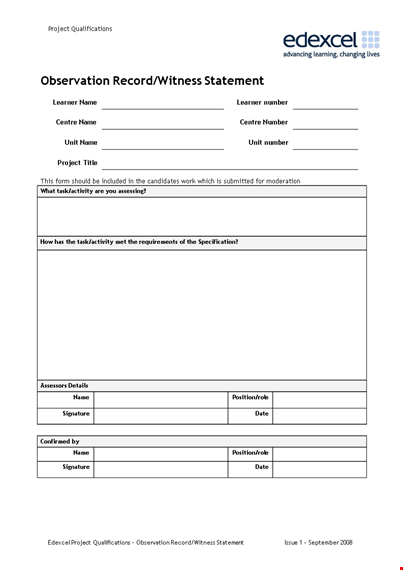 witness statement form - complete and easy to use template