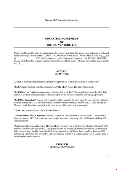 create an llc agreement | member-friendly template template