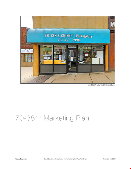 restaurant marketing plan template template