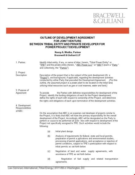 joint venture agreement template - customize for your project template