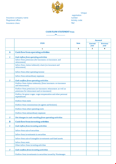 cash flow statement in word template template