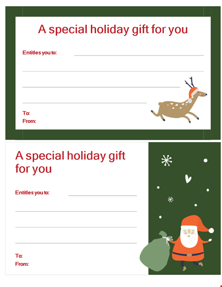 christmas gift certificate template template