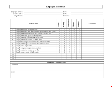 effective performance review examples for employees - expert comments and tips template