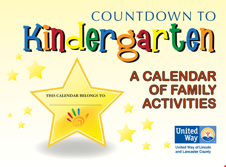 kindergarten countdown calendar template template