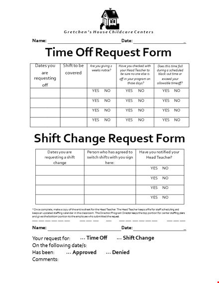 get organized with our time off request form template - free download template