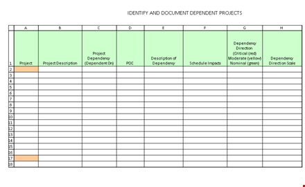 project tracking template - manage multiple projects with dependencies & descriptions template