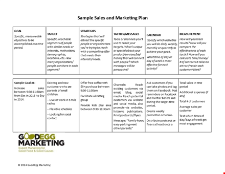 sample marketing and sales strategy template template