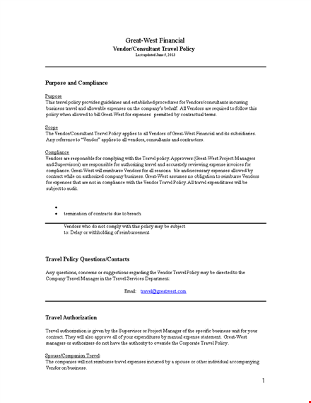 company travel policy template template