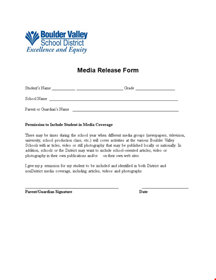 media release form template for school: ensure consent for media coverage of students and articles template