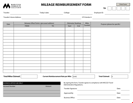 fill out our reimbursement form for travel expenses template