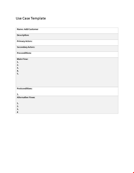 download use case template for effective planning | free actors template template