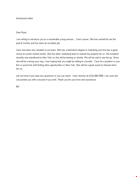 marketing letter of introduction - great template template