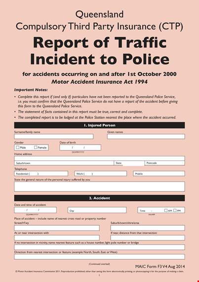 police accident report template template
