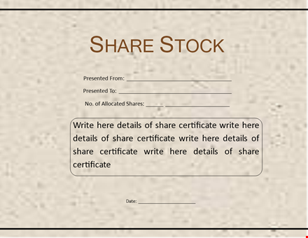 download stock certificate template - create custom certificates for shares template
