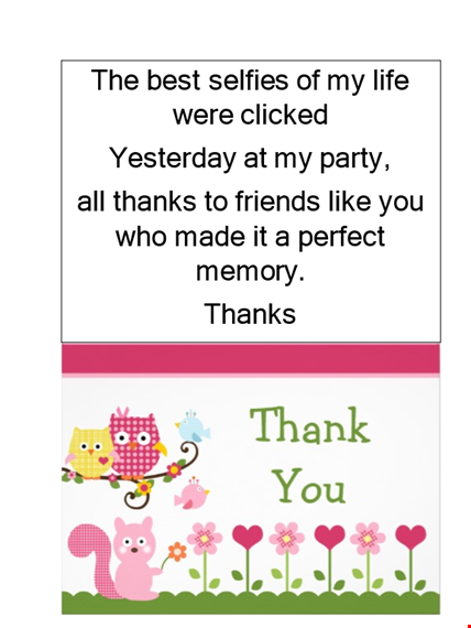 customize your thank you card - selfies clicked yesterday template