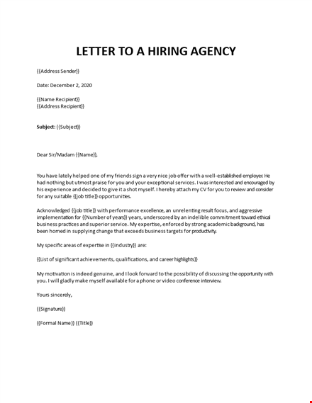 recruiter cover letter example template