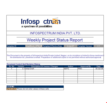 weekly poject sales report template