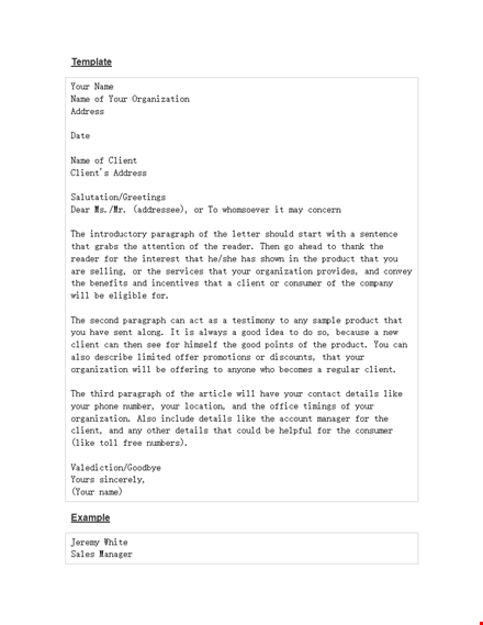 sales letter template: create powerful sales letters for your organization template