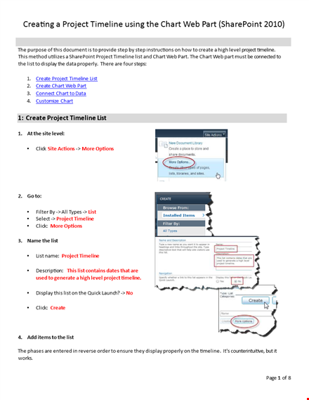 project timeline chart template