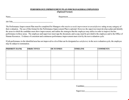 sample employee performance improvement plan template | increase performance, boost improvement template