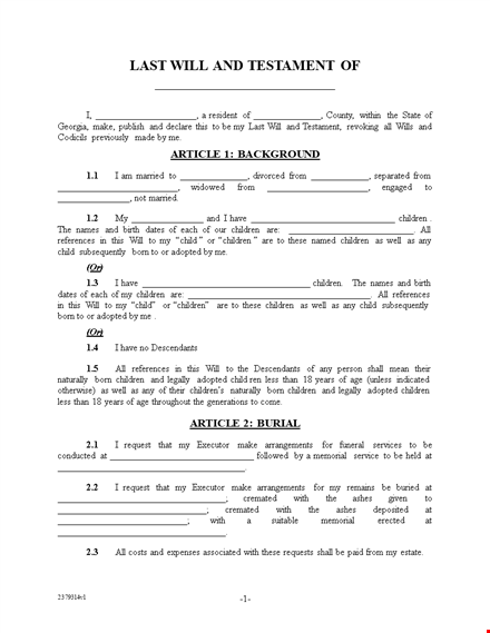 create your legal will: free template | secure your estate template