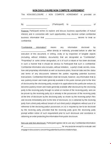 confidentiality agreement template for parties- protect your sensitive information template