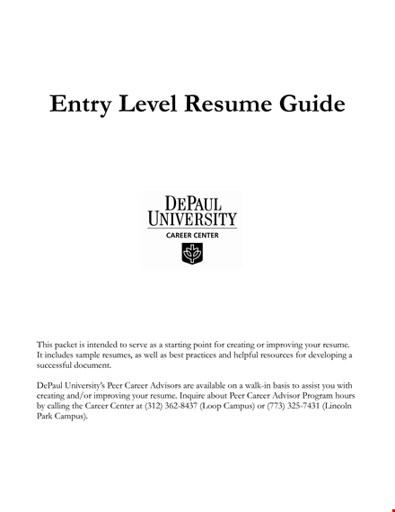 entry level it jobs resume example | skills, chicago, depaul template