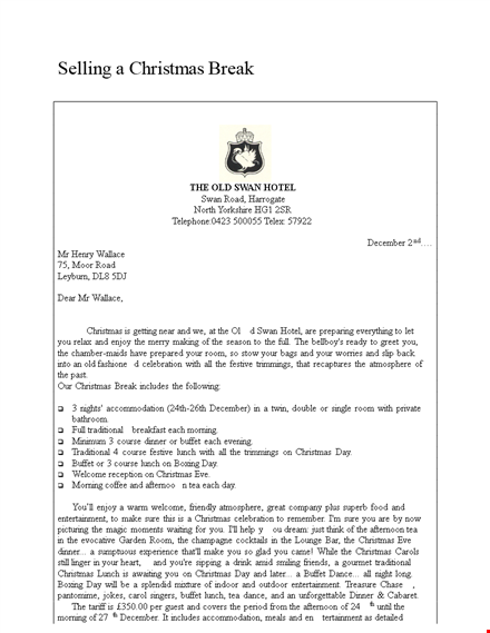 christmas lunch buffet sales letter template template