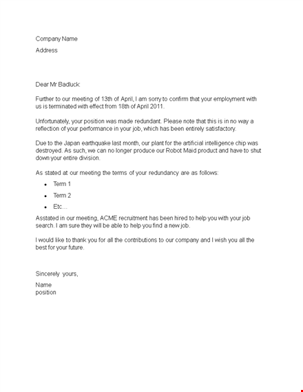 download termination letter template for effective company meetings - april template