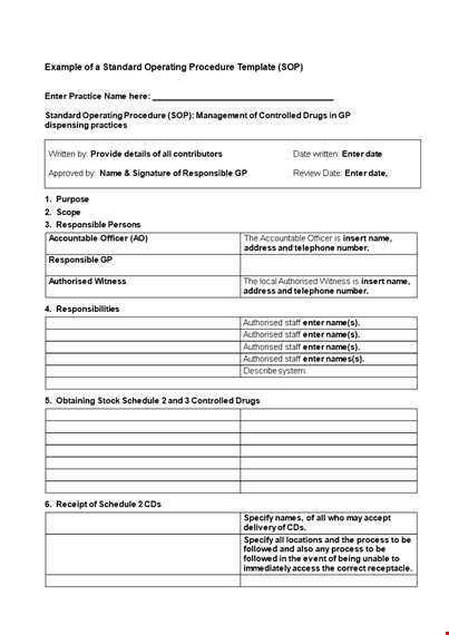 sop templates: practice guides for authorized procedures template