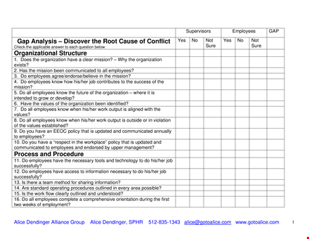 organizational gap analysis template template