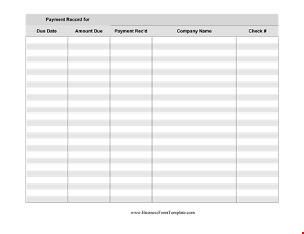 customer payment log template template