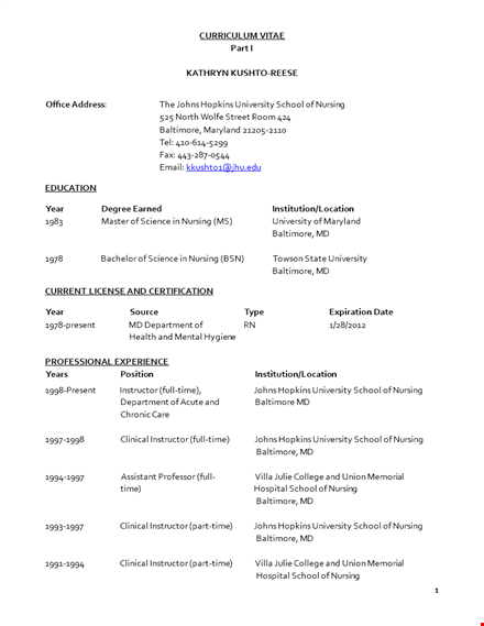 nursing faculty template