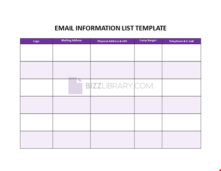 email information list template template