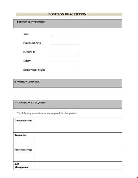 customizable job description template for identifying required position skills and qualifications template