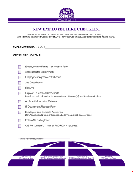 streamline your hiring process with our new hire checklist - dania template