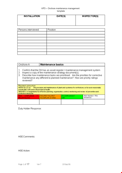 order form template for maintenance compliance system - customizable template