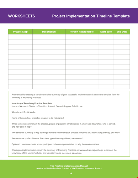 project implementation timeline template - efficiently manage inventory and promising implementation template