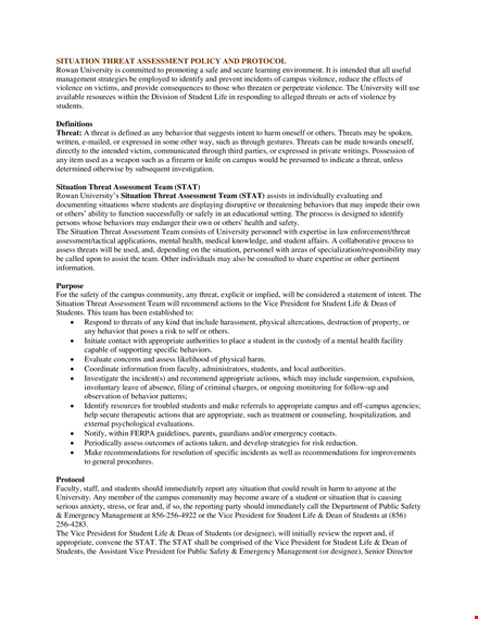 threat assessment template for situation template