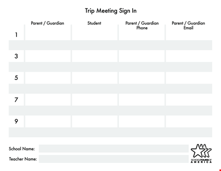 trip meeting sign in sheet template template
