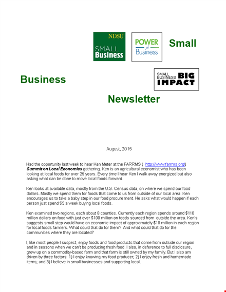 small business newsletter template