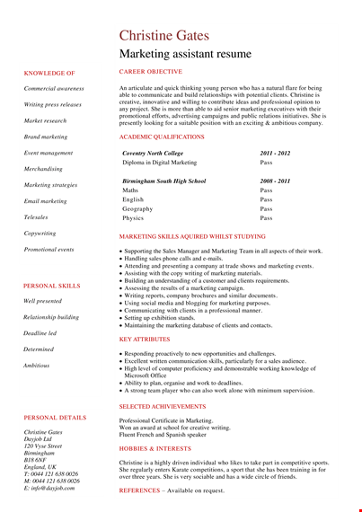 entry level marketing assistant resume - stand out with a winning resume | dayjob template